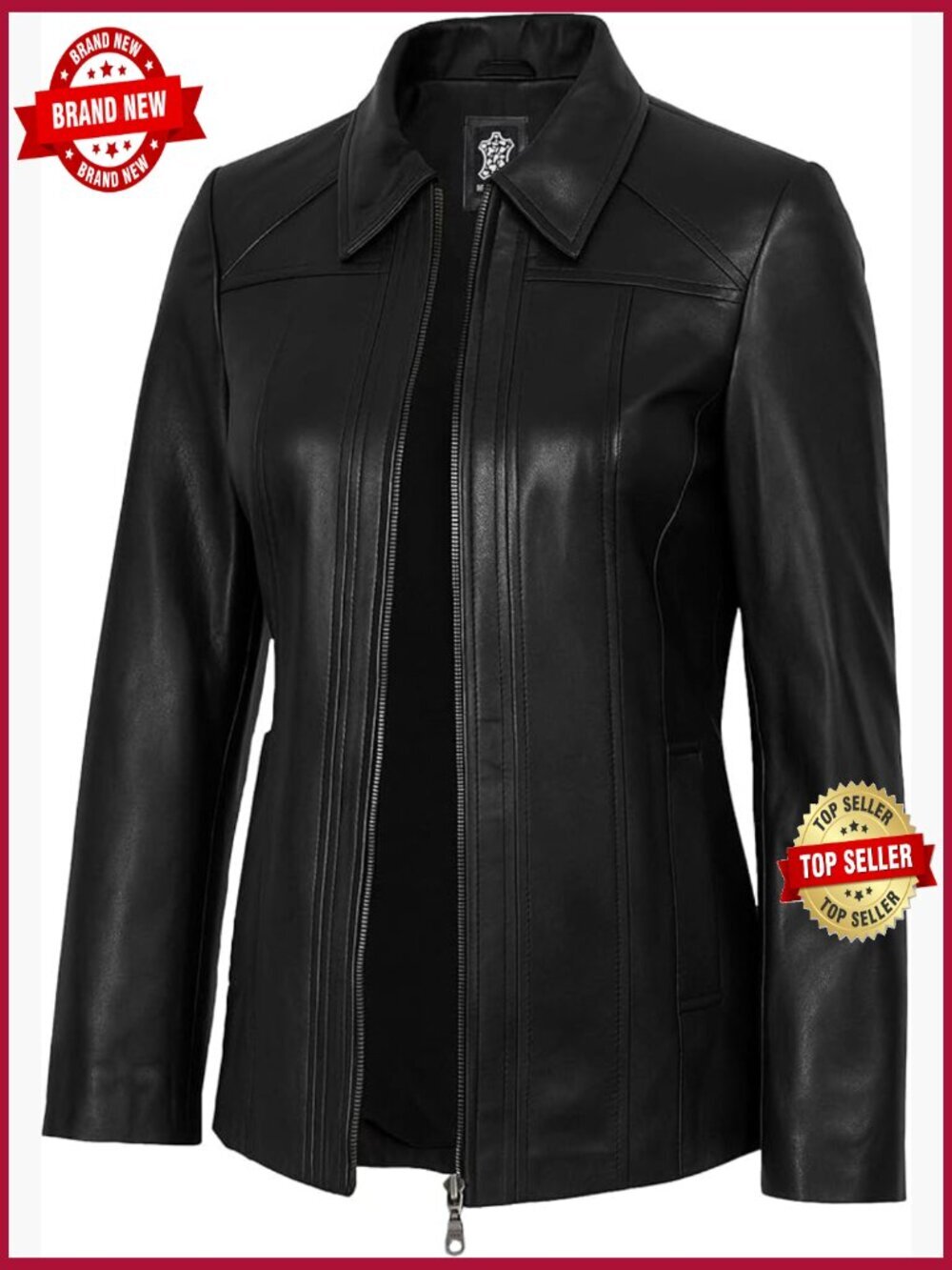 Real Lambskin Leather Long Coat - Genuine Leather Jacket